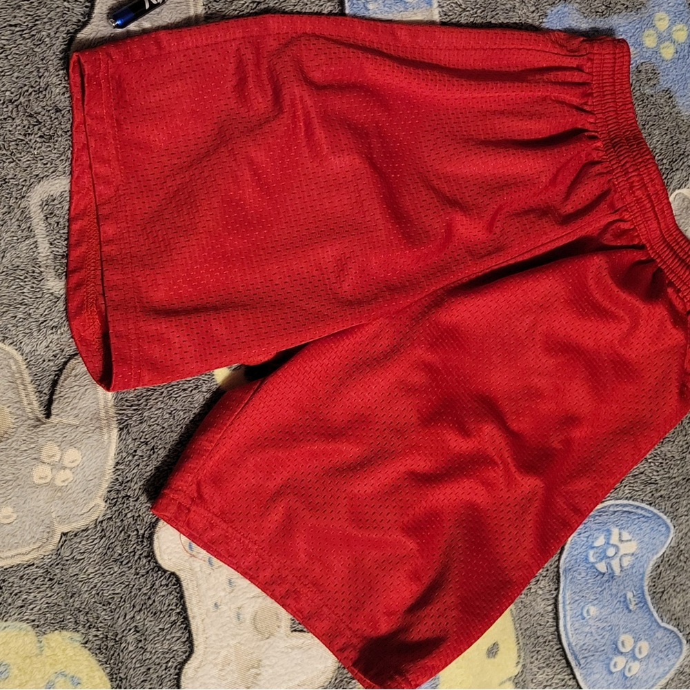 Red Athletic Mesh Shorts